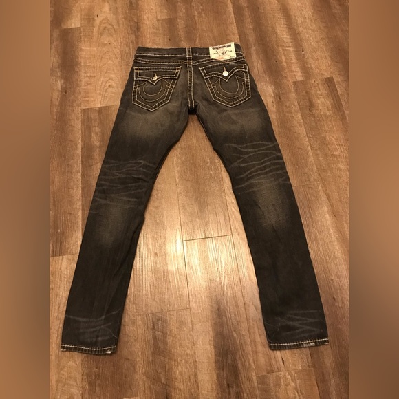 True religion jeans size 30 black with white stitching - Picture 4 of 10